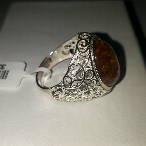 BALTIC AMBER ARTISAN CRAFTED RING - Picture 2 of 6